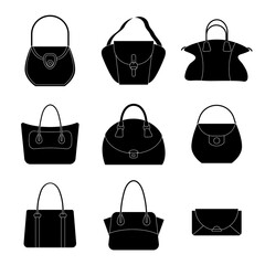 Handbag Icon Design Women's fashion collection of bags. Vector illustration EPS10