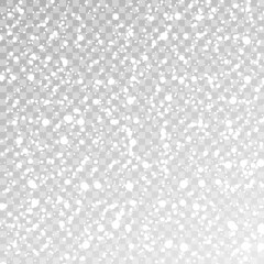 Snowfall and falling snowflakes on dark transparent background. Falling snow effect. Christmas snow. Snowfall.