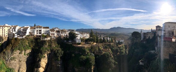 White Spanish village on a hill