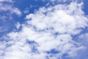 Clear blue color sky with white cloud background