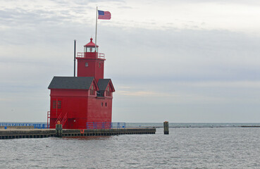 Holland Harbor Light, known as Big Red