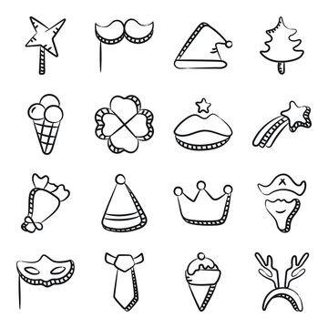 
Celebrations Doodle Icons Vector Pack 

