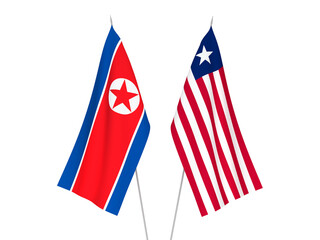 Liberia and North Korea flags