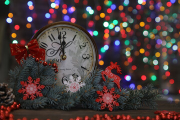 Fototapeta na wymiar new year clock