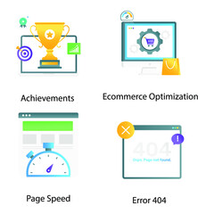 
Seo and Ecommerce Flat Gradient Vectors 
