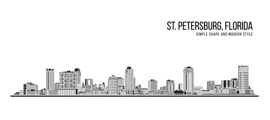 Fototapeta premium Cityscape Building Abstract Simple shape and modern style art Vector design - St. Petersburg city