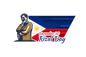 December 30, Happy Rizal Day Vector Illustration. Suitable for greeting card, poster and banner.