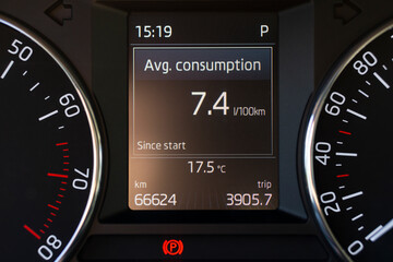 fuel average consumption in the vehicle information panel