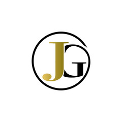 jg circle luxury logo design vector icon