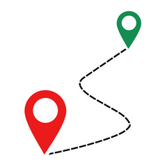 Path route.Map distance.Trip guide vector icon.