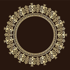 Mandala, designer frame, circle.Designer decorative frame.Beautiful elegant vector element for design and place for your text. Border for any of your ideas.Lace image in the form of a circle or sun.