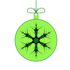 new year Christmas tree decoration with snowflake