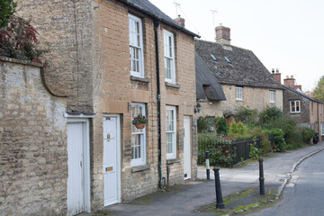 Fototapeta na wymiar Stone Cottages in Bampton, West Oxfordshire in the United Kingdom