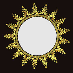 Mandala, designer frame, circle.Designer decorative frame.Beautiful elegant vector element for design and place for your text. Border for any of your ideas.Lace image in the form of a circle or sun.