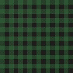 Lumberjack plaid seamless pattern. Vector textile template. Green color.