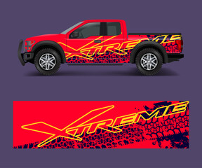 truck and cargo van wrap vector, Car decal wrap design. Graphic abstract stripe designs for vehicle, race, offroad, adventure and livery car