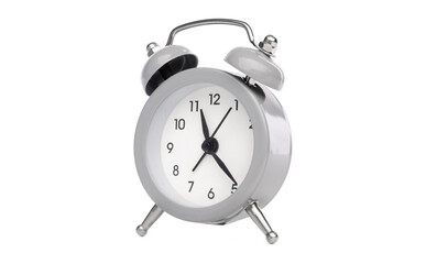 Retro analog table alarm clock isolated on white background