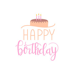 Happy birthday flat typographic card