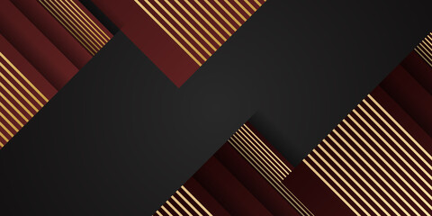Black red and gold abstract geometric background with luxury pattern