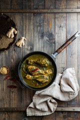 Palak Chicken or Chicken Saag, traditional indian or pakistani food