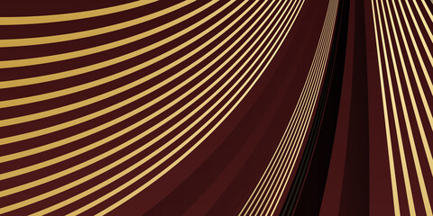 Abstract red and white background with gold lines