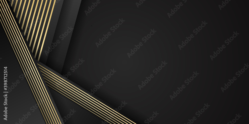 Wall mural vector abstract geometric gold background with triangle and lines