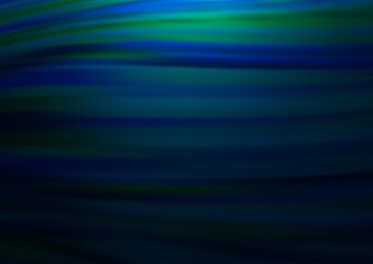 Fototapeta premium Dark BLUE vector template with lines, ovals. Shining illustration, which consist of blurred lines, circles. The elegant pattern for brand book.