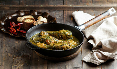 Palak Chicken or Chicken Saag, traditional indian or pakistani food