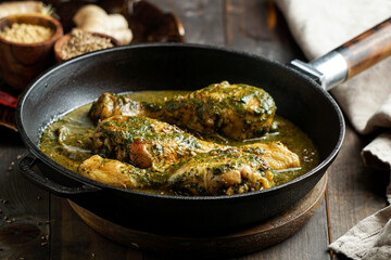Palak Chicken or Chicken Saag, traditional indian or pakistani food
