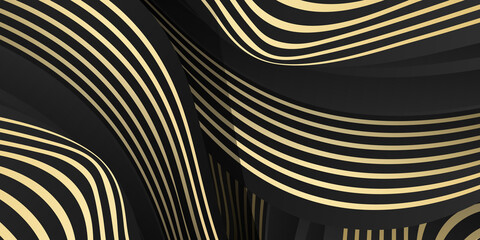 black and gold abstract wave background