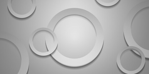 Grey white abstract circle ring abstract business background