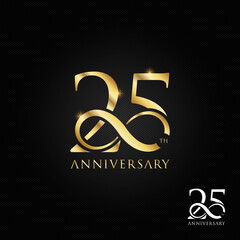 25 years anniversary logo, icon and symbol vector illustration