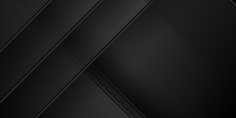 Grey black abstract background geometry shine and layer element vector for presentation design. Suit for business, corporate, institution, party, festive, seminar, and talks.
