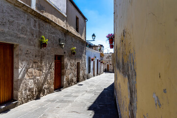 Peru, in the city of Arequipa, alley inside the Santa Catalina Monastery	