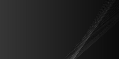 White grey wave line on black gradient background
