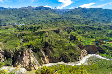 Peru, view at the Colca Canyon and the river
