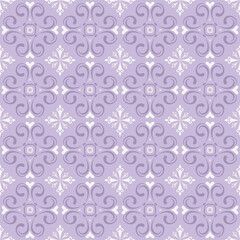 Christmas background pattern. Stylish ornament on a purple background. Seamless wallpaper texture. Vector illustration
