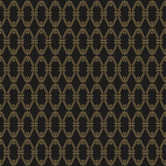 Obraz premium Dark background, geometric pattern, seamless wallpaper texture, retro style. Template for wallpaper design, interior decor, greeting cards. Vector graphics.