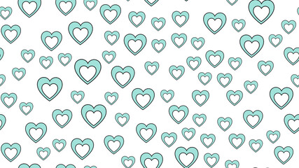 Texture seamless pattern of flat icons of hearts, love items for the holiday of love Valentine's Day February 14 or March 8 on a white background. illustration
