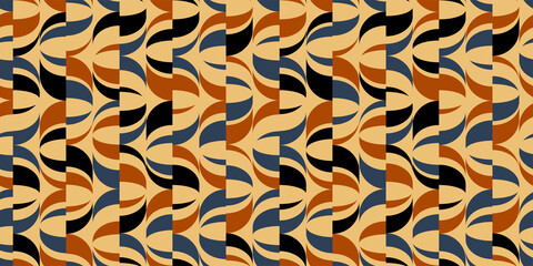 Wavy retro background. Seamless pattern.Vector.
レトロなみなみパターン