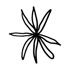 Hand drawn doodle icon. Flower vector illustration. Scribble element isolated on white background. Simple drawing