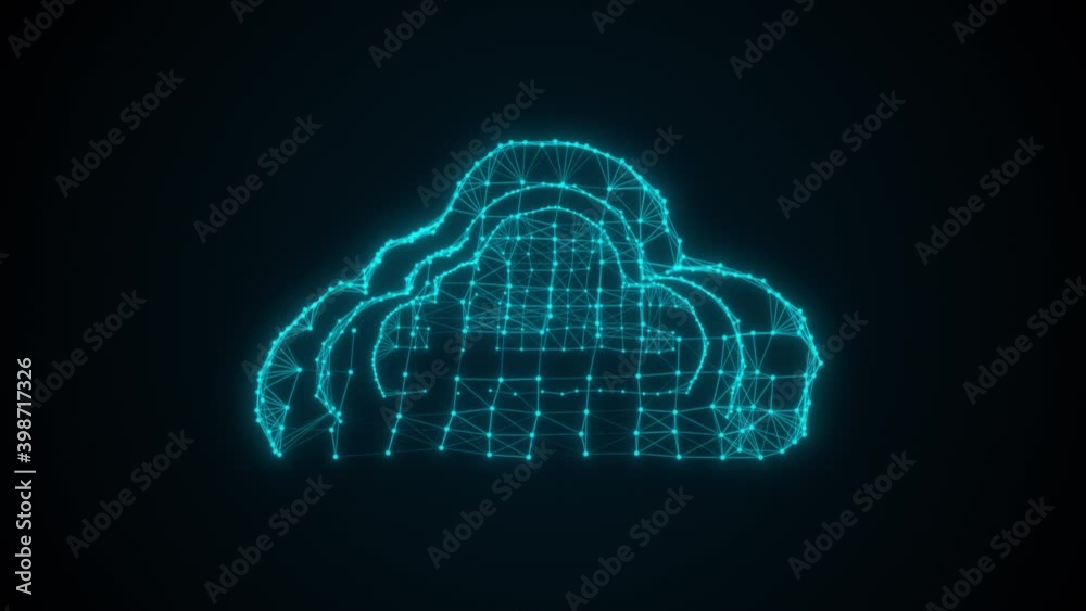 Poster cloud formed by connection dots, computer generated. 3d render of virtual digital backdrop