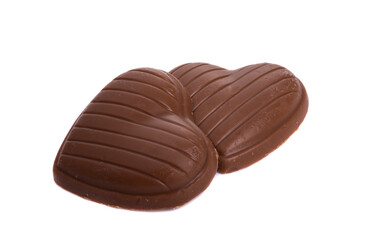chocolate hearts isolated