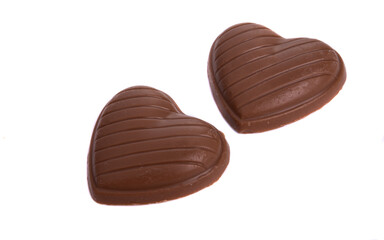 chocolate hearts isolated