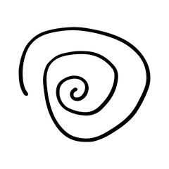 Hand drawn doodle icon. Swirl vector illustration. Scribble element isolated on white background. Simple drawing