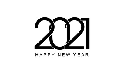 Creative concept of 2021 Happy New Year posters set. Design templates with typography logo 2021 for celebration and season decoration. Minimalistic trendy backgrounds for branding, banner, cover, card