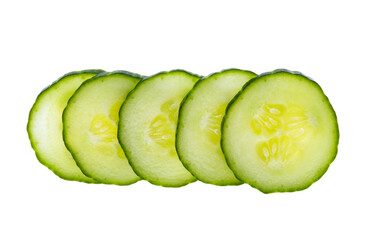 sliced cucumber isolated