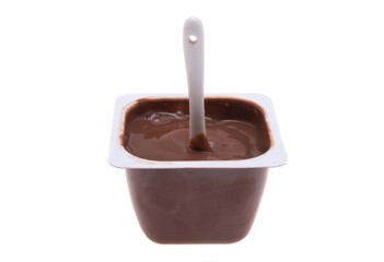 dessert in plastic glass isolated