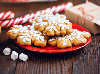 Christmas cookies with festive decoration