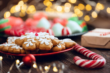 Christmas cookies with festive decoration